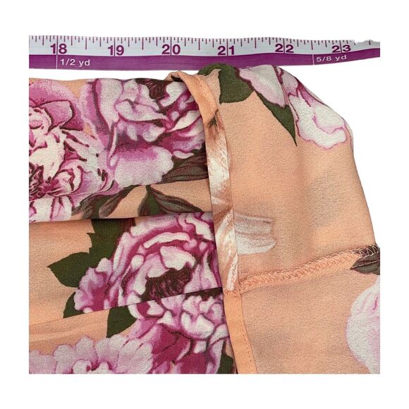 Wishful Park Blouse Pink Floral Long Roll Tab Sleeves Women’s Size Small - Picture 6 of 7